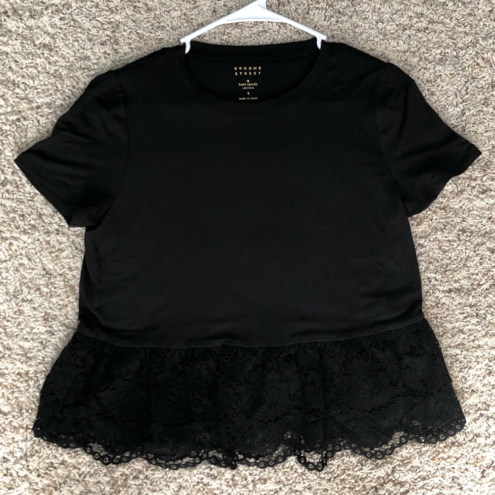 Kate Spade Black peplum top